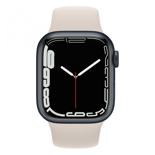 Умные часы Apple Watch Series 7 45mm Aluminium with Sport Band, Темная ночь/Сияющая звезда