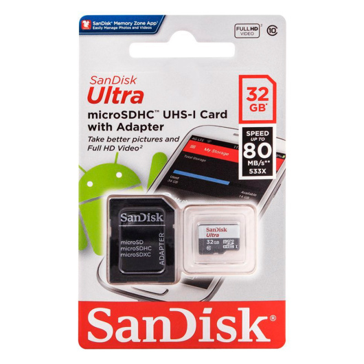 Карта памяти Micro SD SanDisk 10 класс 32гб