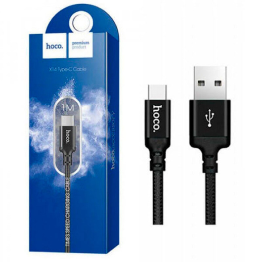 Кабель Hoco X14 Times Speed USB-Type-C Черный 1м