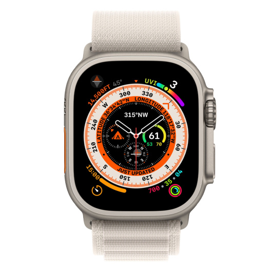 Умные часы Apple Watch Ultra GPS+Cellular 49mm Titanium Case with Starlight Alpine Loop L (MQF13)