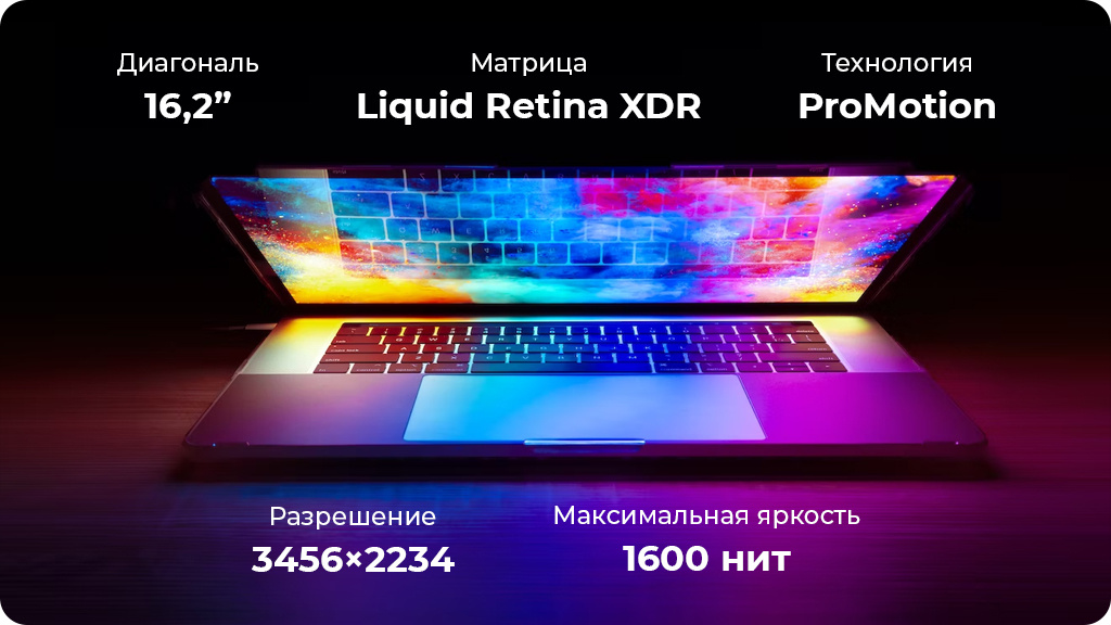 Ноутбук Apple MacBook Pro 16 Late 2021 M1 Pro 16GB/1TB Серебристый